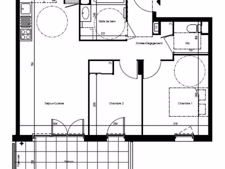 appartement 3 pièces 58 m²