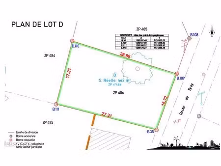 terrain constructible – 460 m² – berric (56) – 80 000