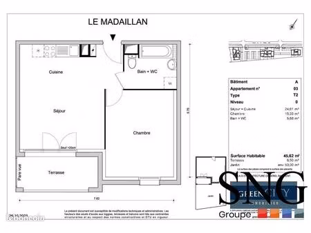 appartement 2 pièces 46 m²