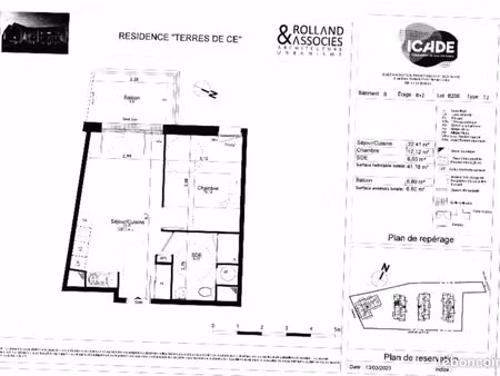 appartement 2 pièces 41 m²