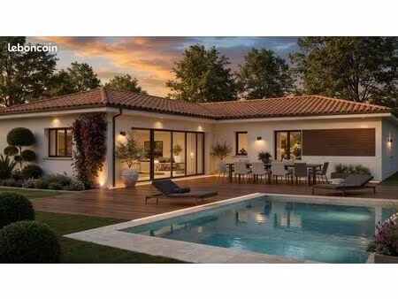 villa plain-pied neuve en cours de construction - 4 chambres - sur 950m2 terrain