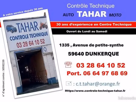 fond de commerce controle technique auto /moto dunkerque