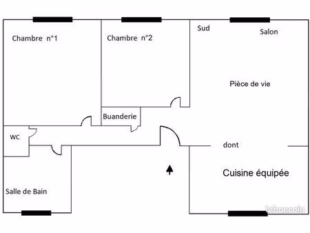 appartement 3 pièces 52 m² avec terrasse-jardinet commune de 62 m²