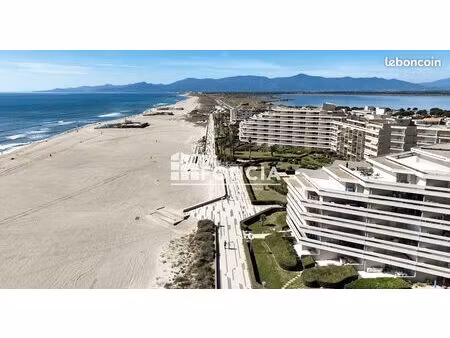 canet sud – t2 38 m² rdc – extérieur 30 m² – accès direct plage – résidence avec gardien