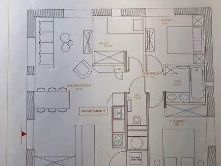 appartement meuble 65 m2