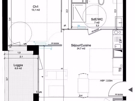 t2 neuf de 44 8 m² avec terrasse — bordeaux bastide (33100)  écoquartier bastide niel