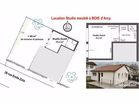 location studio à bois d'arcy (78)