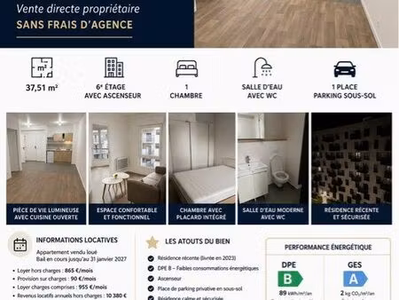 ? appartement t2 à vendre – résidence le cloud – palaiseau (91120)