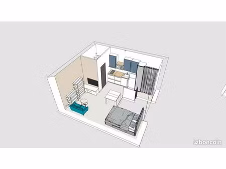 coup de coeur : studio meublé tout neuf   dispo aout  au calme et avec parking