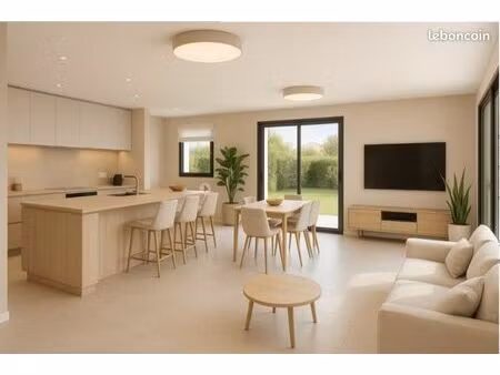 maison neuve 82 m² avec 3 chambres et garage sur terrain viabilisé de 242 m² à coursan (11