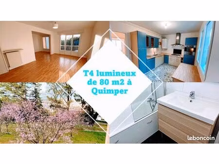 appartement t4 nu lumineux avec balcons à quimper