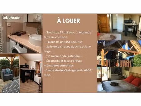 studio avec grande terrasse couverte