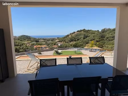 t3 meublé vue mer en rez de villa– parking – espace exterieur