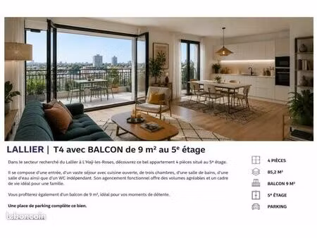 appartement 4 pièces 86 m²