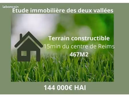 terrain 467 m² reims