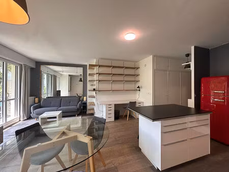 rue scheffer 75016 - tres beau studio meuble 34.72m² avec balcon vue jardin
