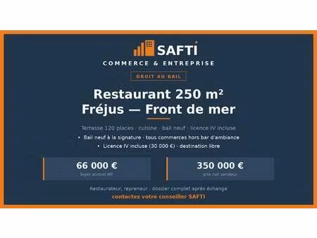 droit au bail restaurant — front de mer fréjus