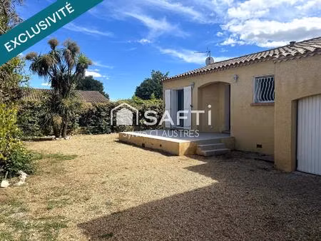 maison de plain pied - 64m2 3p - terrain 297m2 - garage