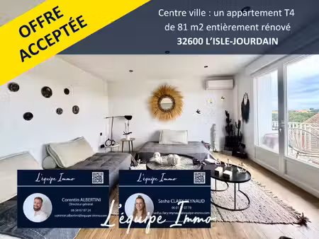 achat appartement 4 pièces 81m² l isle jourdain 32600