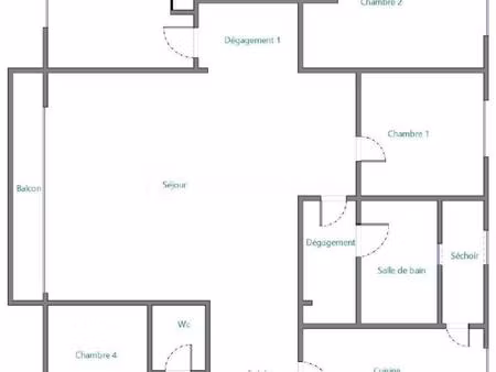 grand t5 familial de 92 33 m² – 4 chambres – balcon – cave – dernière 10e étage avec ascen