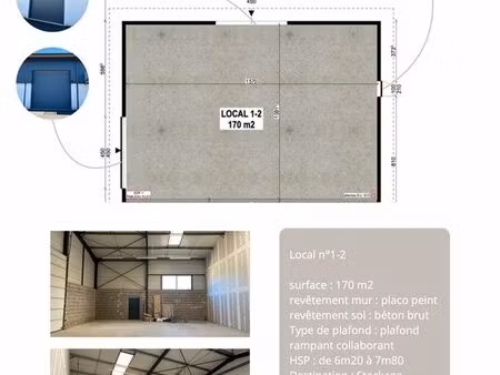 local de stockage 170 m2