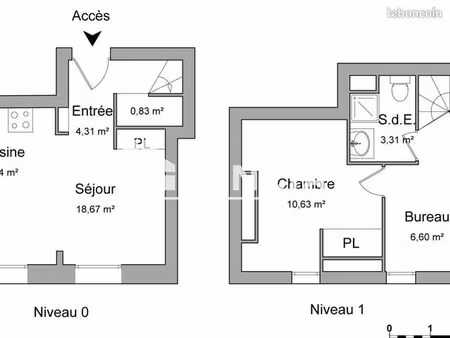 appartement 2 pièces 51 m²