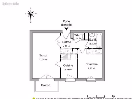 appartement 2 pièces 41 m²