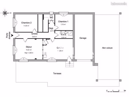 appartement 3 pièces 65 m²