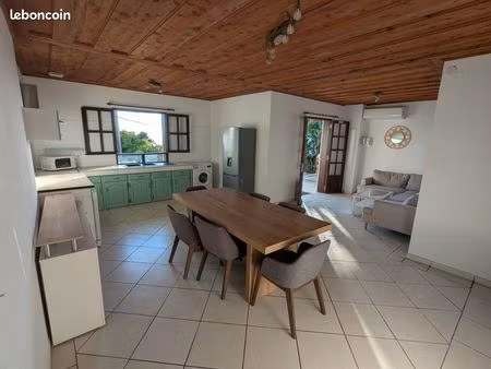 location maison f3 meublée 70 m² avec jardin  varangue et vue mer