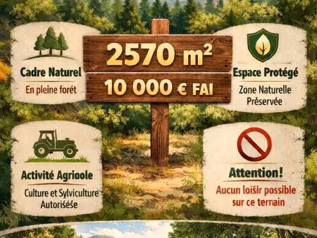 beau terrain agricole 2570m2 non constructible