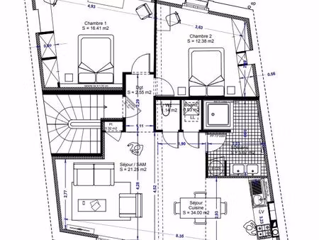 appartement t3 avec jardinet