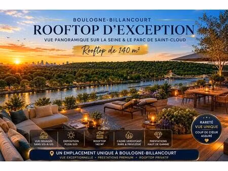 tres rare rooftop t4 à proximité immédiate des transports avec vue sur la seine !