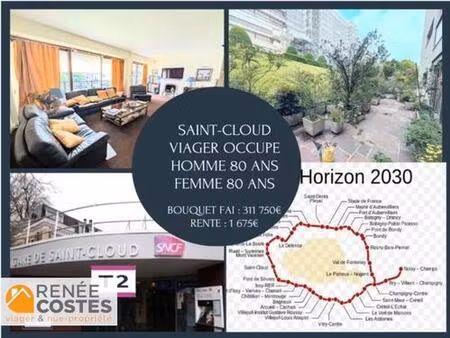 viager occupé - f80-h80 ans - st cloud (92210)