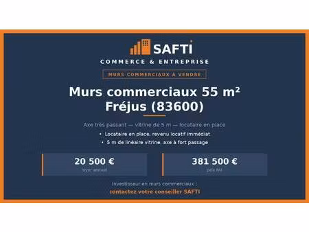 murs commerciaux loués — 55 m² — fréjus