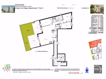 appartement 5 pièces de 100 m2 environ avec terrasses