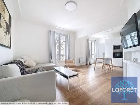 paris 19e  3 pièces de 54 m² entièrement rénové ascenseur cave