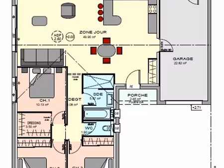 vente maison neuf 4 pièces 97m2 villedoux - 300000 € - surface privée