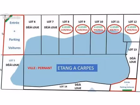 etang à carpe - location parcelle