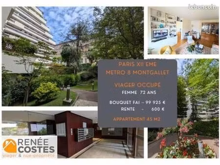 appartement en viager 2 pièces 45 m²