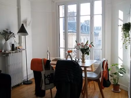 paris 20e – gambetta / pelleport : 2 pièces sud-ouest de 39m²