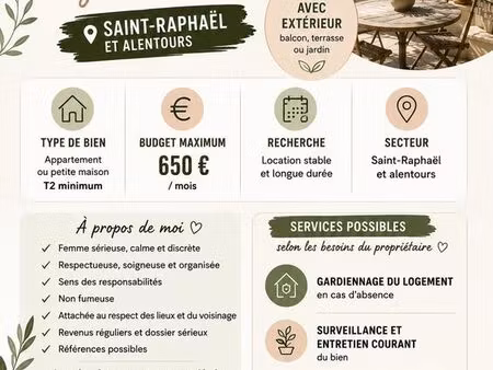 recherche location longue durée – saint-raphaël & alentours