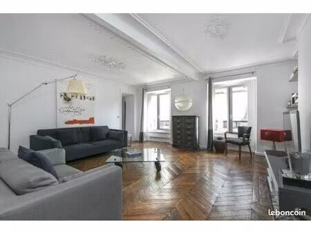 appartement de charme meublé 93 m2 - paris 2ème