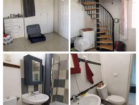 t2 meublé avec chambre climatisée en mezzanine + terrasse – à 150 m du lycée port louis – 