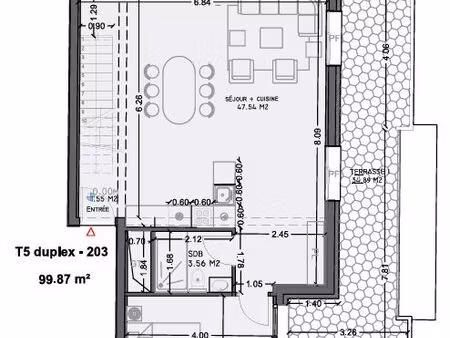 appartement 4 pièces 99 m²