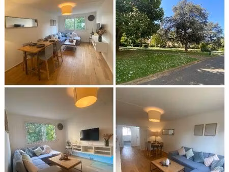 ? t3 meublé rénové 65 m² • balcon 8 m² • vue parc • rer b 5 min • 1 595 cc