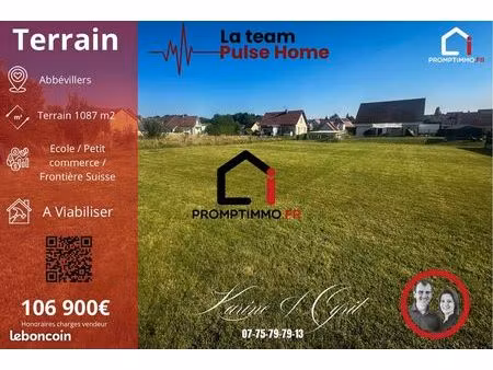 terrain 1087 m² abbévillers