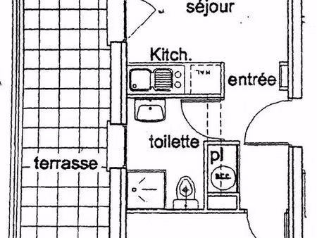 location 2 pièces 32m² + parking