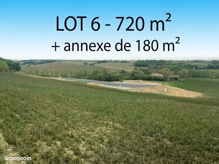 terrain constructible de 720 m² + annexe de 180 m² à l’isle jourdain 32600