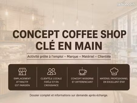 concept coffee shop clé en main – marque + matériel