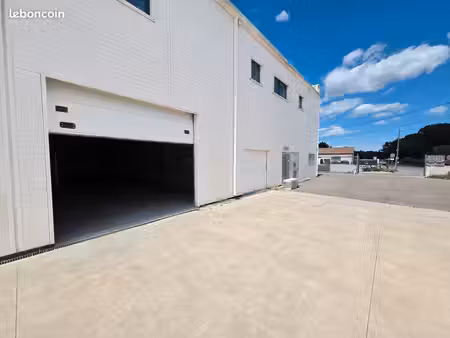 dépôt 95 m²  porte sectionnelle  triphasé  parking  proche a9 et n113